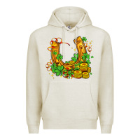 Oatmeal Heather horseshoe with shamrocks and coin Premium Hoodie - AdoDesignShop
