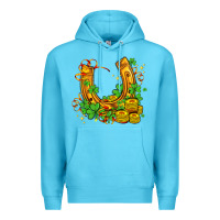 Ocean Blue horseshoe with shamrocks and coin Premium Hoodie - AdoDesignShop