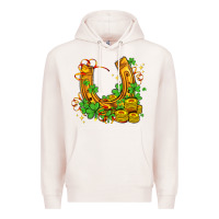 Pale Pink horseshoe with shamrocks and coin Premium Hoodie - AdoDesignShop