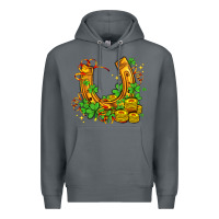 Rock horseshoe with shamrocks and coin Premium Hoodie - AdoDesignShop