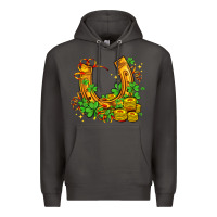 Smoke horseshoe with shamrocks and coin Premium Hoodie - AdoDesignShop