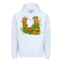 White horseshoe with shamrocks and coin Premium Hoodie - AdoDesignShop