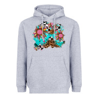 Heather Grey race sunflower patches Heavyweight Hoodie - AdoDesignShop