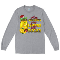 Heather Grey when life gives you lemons add sugar Long Sleeve Tee - texasbilliewilder
