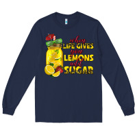 Navy when life gives you lemons add sugar Long Sleeve Tee - texasbilliewilder