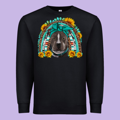 Western Pitbull Rainbow Premium Sweatshirt Designed By Artiststas