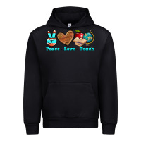 Black peace love teach Urban Hoodie - NancyCooperArtShop