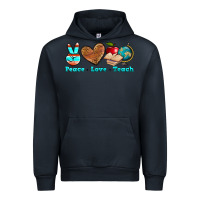 Navy peace love teach Urban Hoodie - NancyCooperArtShop