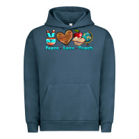 Pigment Midnight Navy peace love teach Urban Hoodie - NancyCooperArtShop
