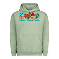 Pigment Oil Green peace love teach Urban Hoodie - NancyCooperArtShop