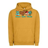 Pigment Peanut Butter peace love teach Urban Hoodie - NancyCooperArtShop