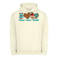 Pigment Pistachio peace love teach Urban Hoodie - NancyCooperArtShop