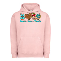 Pigment Salmon peace love teach Urban Hoodie - NancyCooperArtShop