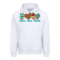 White peace love teach Urban Hoodie - NancyCooperArtShop