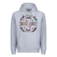 Heather Grey you are enough Premium Hoodie - MaliasSmallBusiness