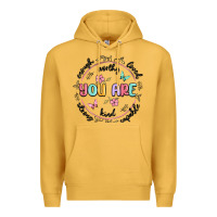 Mustard you are enough Premium Hoodie - MaliasSmallBusiness