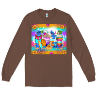 Chestnut stitch summer coffee cups Long Sleeve Tee - Zillion Design Studio