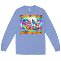 Colony Blue stitch summer coffee cups Long Sleeve Tee - Zillion Design Studio
