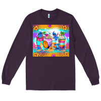 Plum stitch summer coffee cups Long Sleeve Tee - Zillion Design Studio
