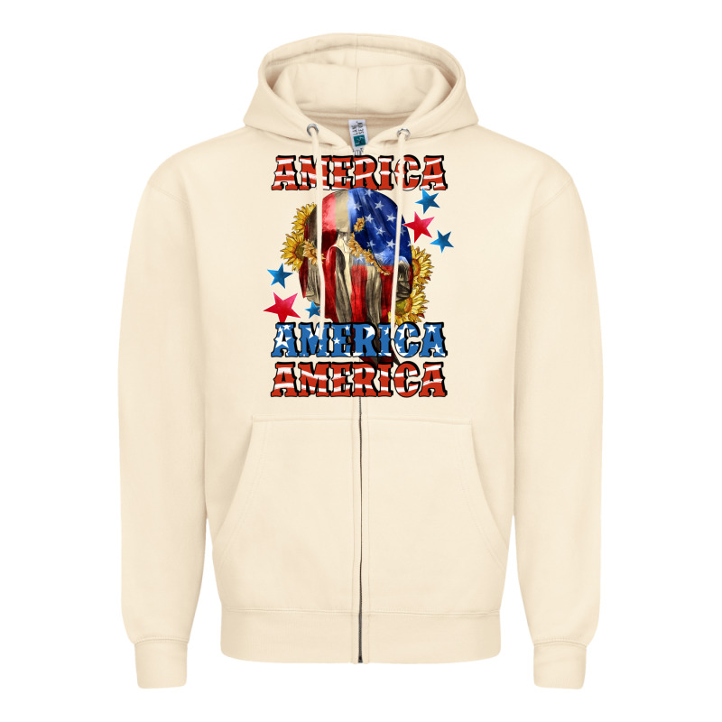 America Skeleton 4th Of July Zipper Hoodie by CowGirlArtShop | Teevron