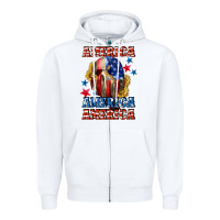 White America skeleton 4th of july Zipper Hoodie - CowGirlArtShop