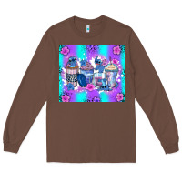 Chestnut stitch coffee cups Long Sleeve Tee - Zillion Design Studio