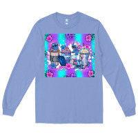 Colony Blue stitch coffee cups Long Sleeve Tee - Zillion Design Studio