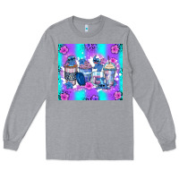Heather Grey stitch coffee cups Long Sleeve Tee - Zillion Design Studio