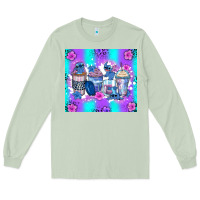 Matcha stitch coffee cups Long Sleeve Tee - Zillion Design Studio
