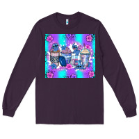 Plum stitch coffee cups Long Sleeve Tee - Zillion Design Studio