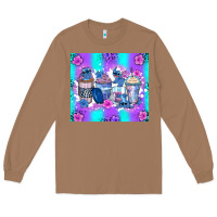 Toasted Coconut stitch coffee cups Long Sleeve Tee - Zillion Design Studio