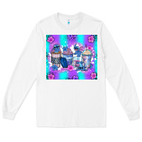 White stitch coffee cups Long Sleeve Tee - Zillion Design Studio