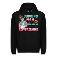 Black judging men by the standards of my book boyfriends Premium Hoodie - MaliasSmallBusiness