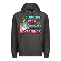 Charcoal Heather judging men by the standards of my book boyfriends Premium Hoodie - MaliasSmallBusiness