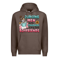 Coffee judging men by the standards of my book boyfriends Premium Hoodie - MaliasSmallBusiness