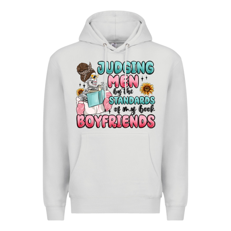 Judging Men By The Standards Of My Book Boyfriends Premium Hoodie by MaliasSmallBusiness | Teevron