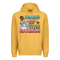 Mustard judging men by the standards of my book boyfriends Premium Hoodie - MaliasSmallBusiness