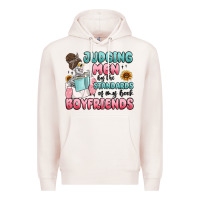 Pale Pink judging men by the standards of my book boyfriends Premium Hoodie - MaliasSmallBusiness