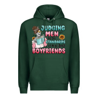 Sports Green judging men by the standards of my book boyfriends Premium Hoodie - MaliasSmallBusiness
