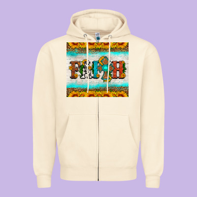 Faith Cross And Sunflower Tumbler Zipper Hoodie Designed By Hra Design Shop