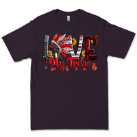 Plum red black grey white love my tribe indian headdres Premium Tee - Artiststas