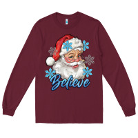 Santa Blue Believe Long Sleeve Tee | Teevron