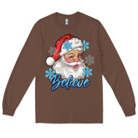 Chestnut santa blue believe Long Sleeve Tee - RanaPortraitStore