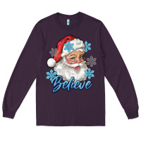 Plum santa blue believe Long Sleeve Tee - RanaPortraitStore