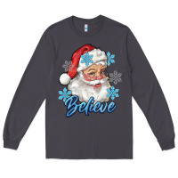 Smoke santa blue believe Long Sleeve Tee - RanaPortraitStore