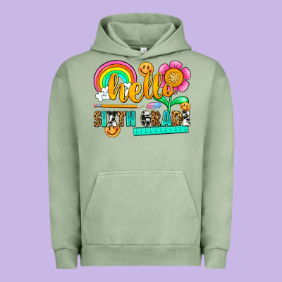 Hello Sixth Grade Urban Hoodie Designed By Nancycooperartshop