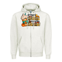Oatmeal Heather stressed blessed pumpkin obsessed Zipper Hoodie - CowhideDigitalArt
