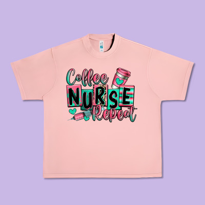 Coffee Nurse Repeat Urban Heavy Tee Designed By Ranaportraitstore