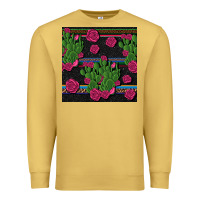 Antique Gold mexican rose and cactus seamless pattern Premium Sweatshirt - BundleAndBundleShop