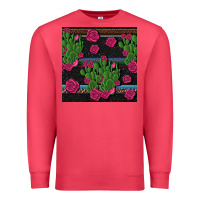 Cardinal mexican rose and cactus seamless pattern Premium Sweatshirt - BundleAndBundleShop